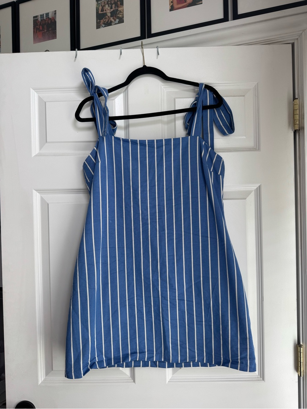 English Factory Blue and White Striped Mini Dress
